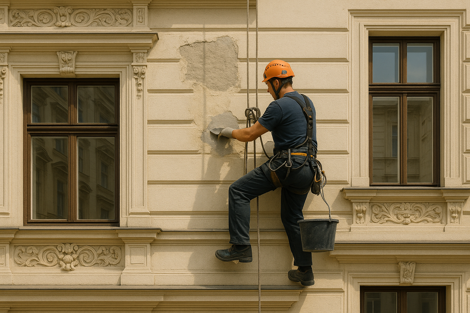 Fassadensanierung durch Industriekletterer